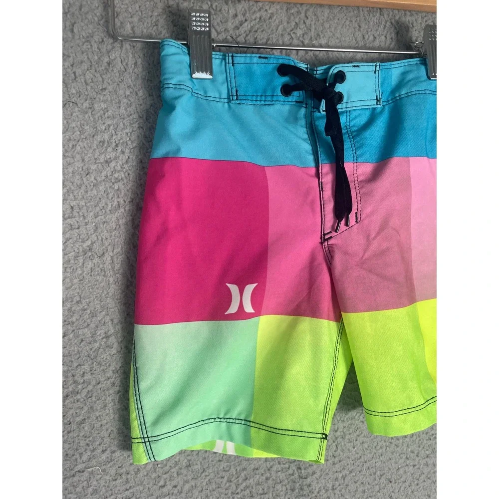 Hurley Phantom Boys Board Shorts Size 4 Multicolor Colorblock Swim Trunks